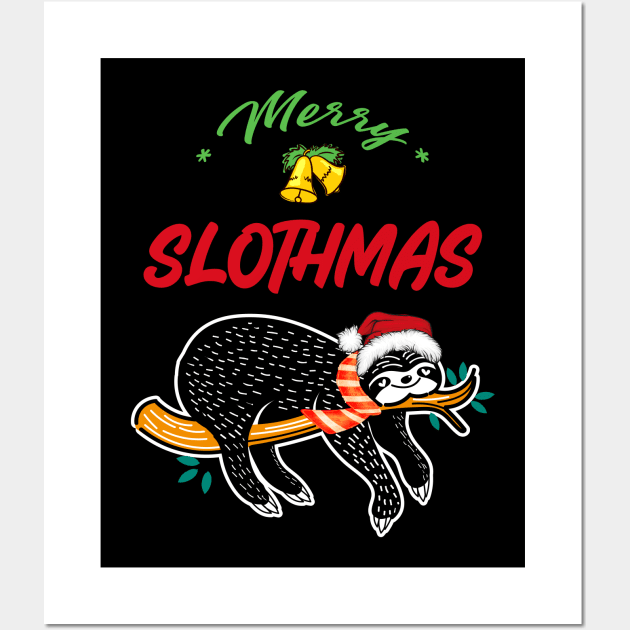 Merry Slothmas Wall Art by MZeeDesigns